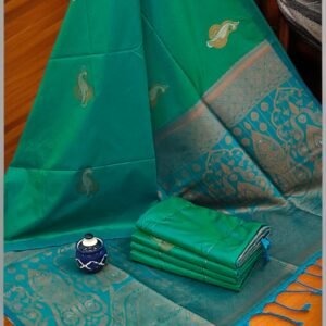 Exclusive Kanchipuram Silk Sarees (Meena work contrast blouse)